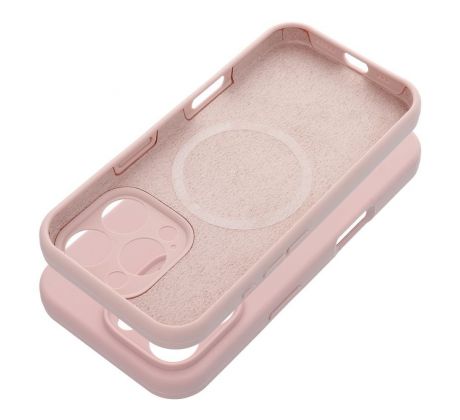 Case SILICONE 2mm  iPhone 15 Pro Max s MagSafe sand ružový