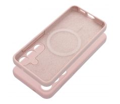 Case SILICONE 2mm Samsung Galaxy S25 Ultra s MagSafe sand ružový