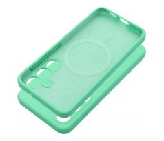 Case SILICONE 2mm Samsung Galaxy S25 Ultra s MagSafe slabomodrý tyrkysový mentolový