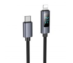HOCO cable Type C to Lightning with display PD 27W X112 1 m cerný