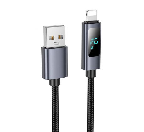 Cable USB A to Lightning Hoco 2,4A with display 1 m X112 cerný