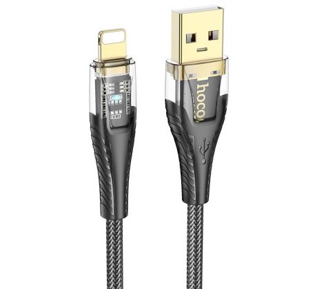 Cable USB A to Lightning Hoco 2,4A 1,2 m U121 cerný prusvitný