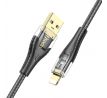 Cable USB A to Lightning Hoco 2,4A 1,2 m U121 cerný prusvitný