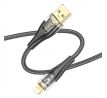 Cable USB A to Lightning Hoco 2,4A 1,2 m U121 cerný prusvitný