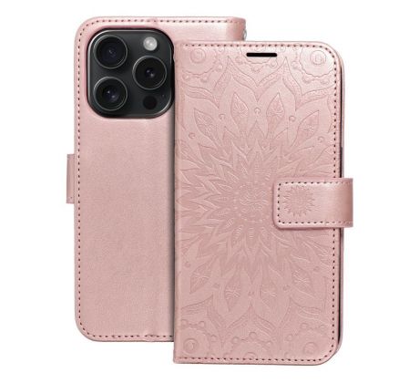 MEZZO Book   iPhone 15 Pro mandala rose zlatý