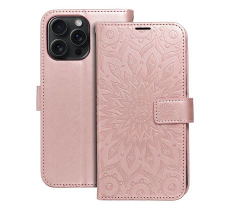 MEZZO Book   iPhone 15 Pro Max mandala rose zlatý