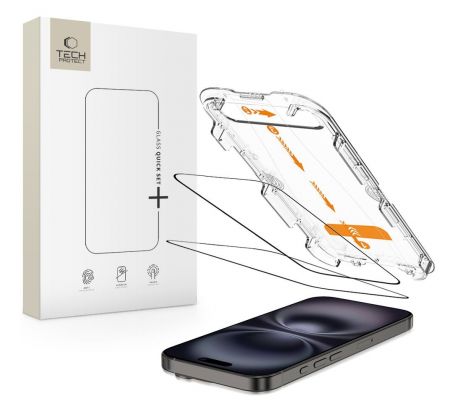 TECH-PROTECT QUICK SET+ 2-PACK iPhone 15 / 16 BLACK