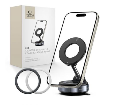 TECH-PROTECT N60 MAGNETIC MAGSAFE WINDSHIELD & DASHBOARD CAR MOUNT BLACK