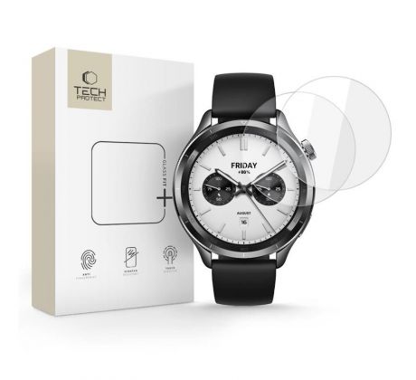 OCHRANNE SKLO TECH-PROTECT GLASS FIT+ 2-PACK XIAOMI WATCH S4 CLEAR