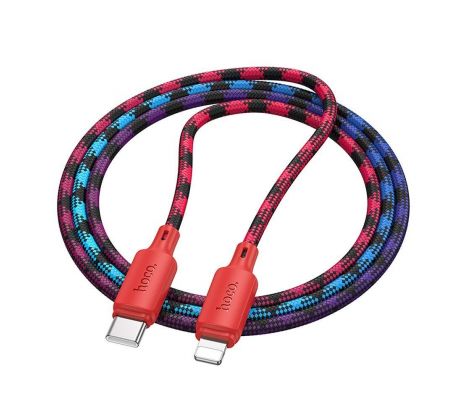 Cable USB C to Lightning Hoco PD 27W 1 m X116 gradient cervený