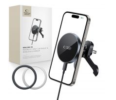TECH-PROTECT mm15W-V5 MAGNETIC MAGSAFE STABLE VENT CAR MOUNT WIRELESS CHARGER 15W BLACK/BLACK