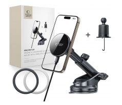 TECH-PROTECT mm15W-V10 MAGNETIC MAGSAFE DASHBOARD & VENT CAR MOUNT WIRELESS CHARGER 15W BLACK