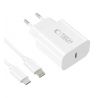 TECH-PROTECT NC20W 1-PORT NETWORK CHARGER PD 20W + LIGHTNING CABLE WHITE