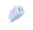 TECH-PROTECT NCM33 2-PORT NETWORK CHARGER PD 33W / QC3.0 BABY BLUE
