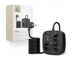 TECH-PROTECT PCS3X4 POWER STRIP 2 USB & 2 TYPE-C & 3 SOCKET 200CM BLACK