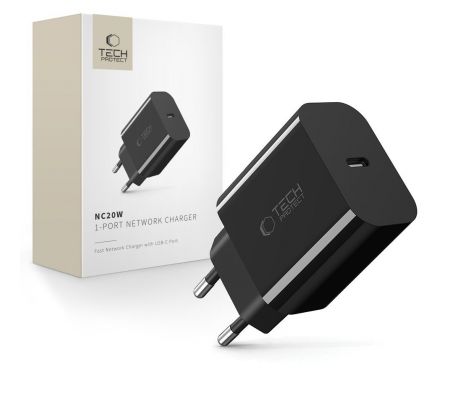 TECH-PROTECT NC20W 1-PORT NETWORK CHARGER PD 20W BLACK