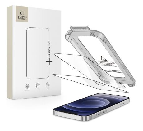 TECH-PROTECT QUICK SET+ 2-PACK iPhone 12 / 12 Pro BLACK