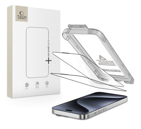 TECH-PROTECT QUICK SET+ 2-PACK iPhone 15 Pro Max BLACK