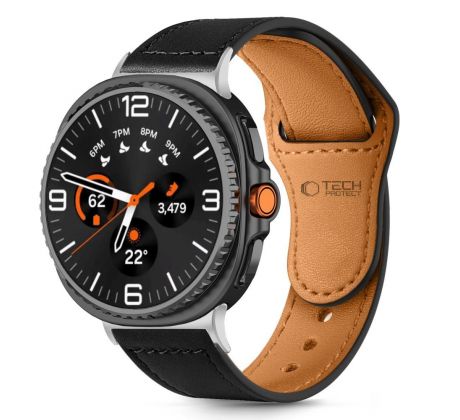 TECH-PROTECT LEATHERFIT SAMSUNG SAMSUNG GALAXY WATCH 8 / CLASSIC (40 / 44 / 46 mm) BLACK