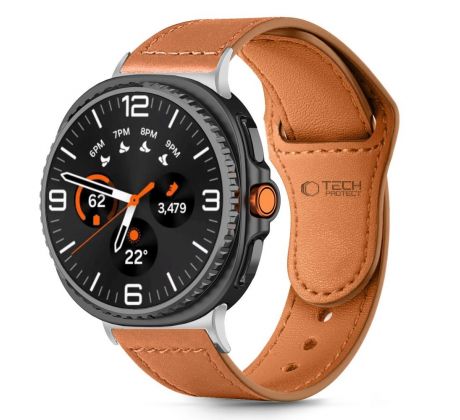 TECH-PROTECT LEATHERFIT SAMSUNG SAMSUNG GALAXY WATCH 8 / CLASSIC (40 / 44 / 46 mm) BROWN