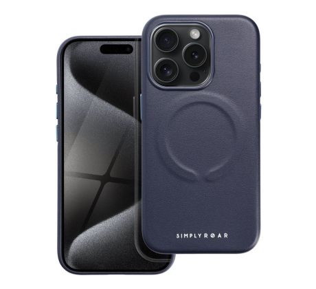 ROAR  LEATHER MAG s MagSafe  iPhone 15 Pro tmavemodrý